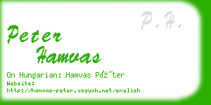 peter hamvas business card